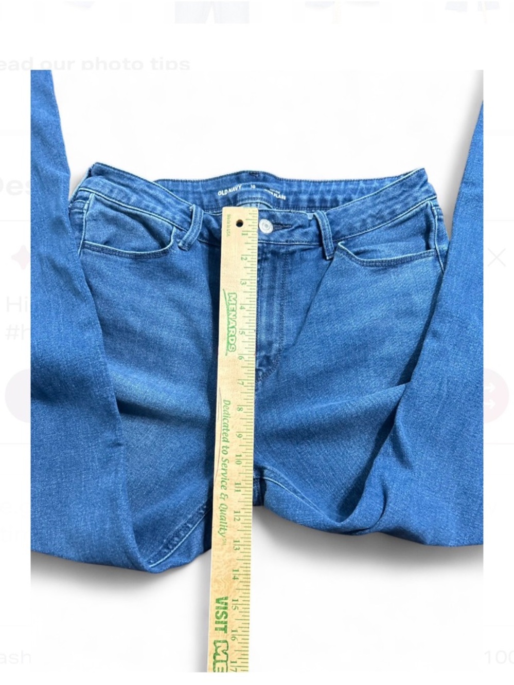 OLD NAVY Women’s Blue High-Rise Wide Leg Jeans 10, Stretch. - Picture 6 of 8